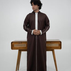 Moroccan Brown White Hoodie