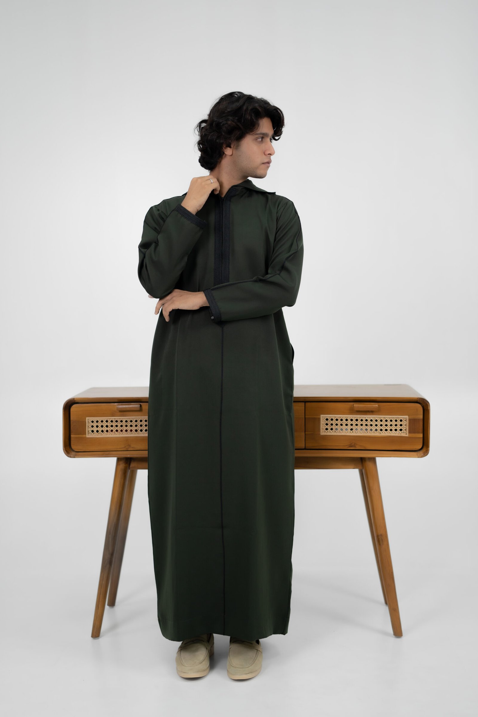 Moroccan Thobe Mehandhi Green
